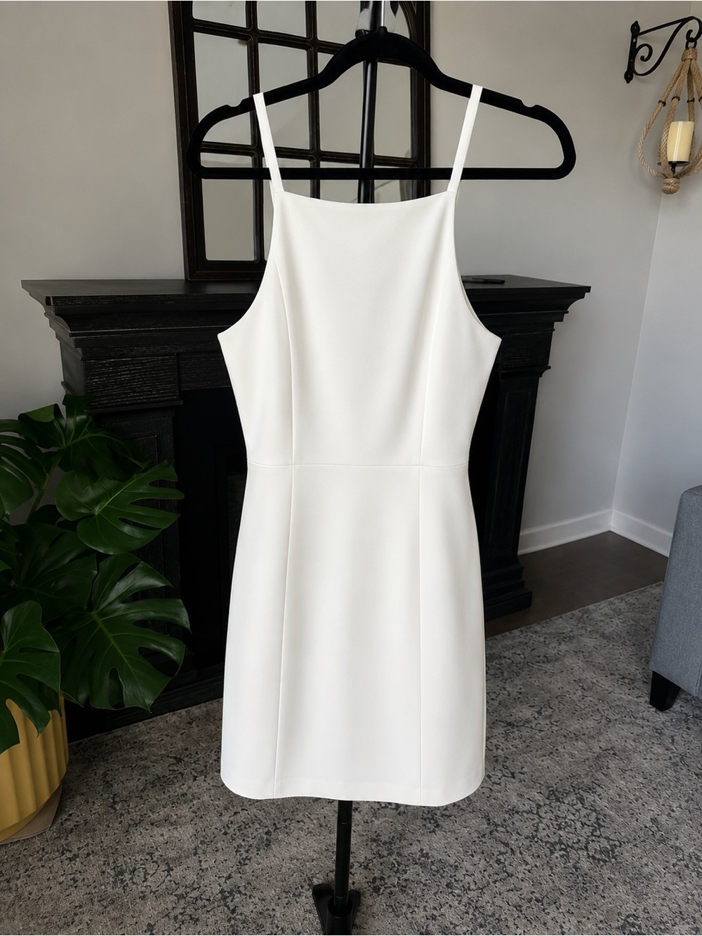 French Connection White Spaghetti Strap Mini Dress